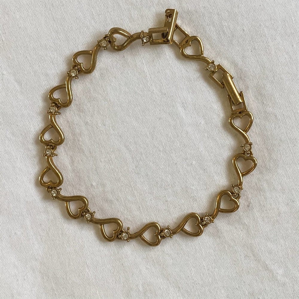 VTG Gold Heart CZ Diamond Bracelet